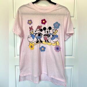 Disney Pink Short Sleeve Tees with Mickey Mouse Designs